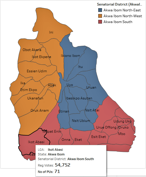 Akwa Ibom election visual analytics map