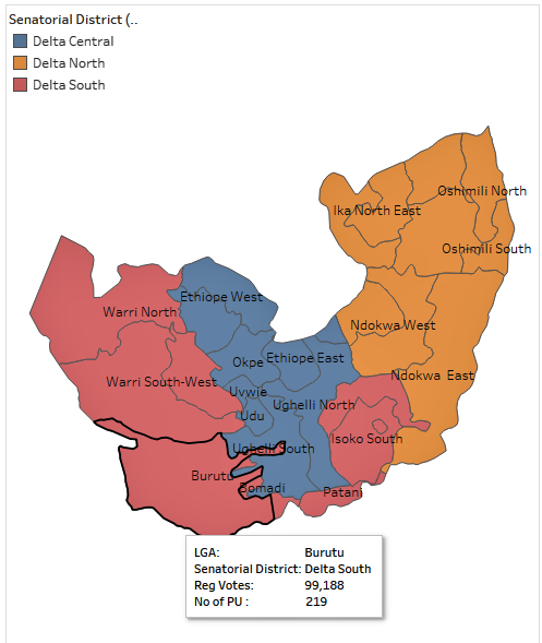 Delta election visual analytics map